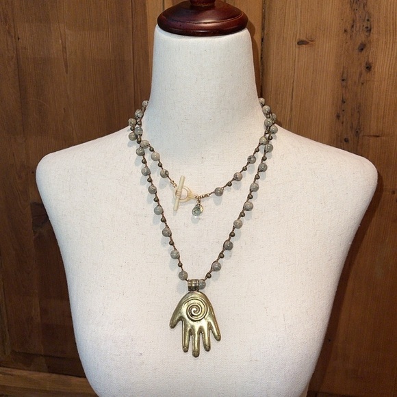unbranded Jewelry - Hand of God Beaded Necklace 38” Total length